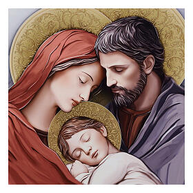 Heilige Familie – Hochauflösend gedrucktes Bild auf Holz von Valenti Argenti, 38,7x33,7 cm