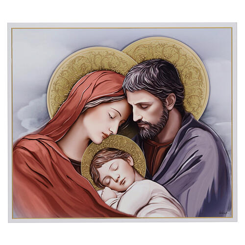 Heilige Familie – Hochauflösend gedrucktes Bild auf Holz von Valenti Argenti, 38,7x33,7 cm 1