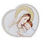 Gottesmutter mit Kind – Herzförmiges Bild mit goldfarbenen Details von Valenti Argenti, 15,2x13 cm s1