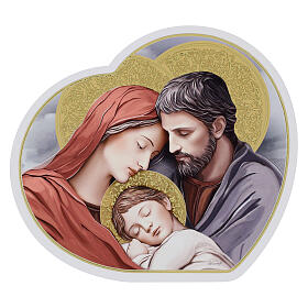 Sacred Family heart-shaped picture, Valenti 10x15 cm