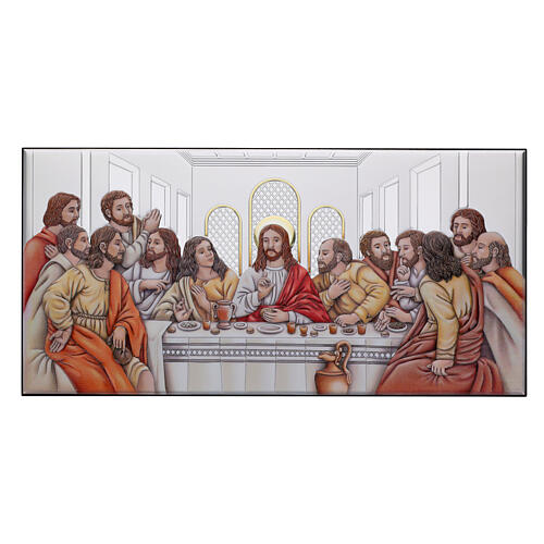 Quadro bilaminado Última Ceia prata 20x40x1 cm Valenti 1