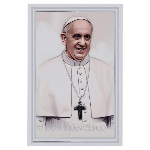 Quadretto Papa Francesco rifiniture argentate Valenti 10x15 cm 1