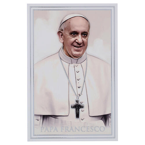 Papst Franziskus – Bild mit silberfarbenen Verzierungen von Valenti Argenti, 17,7x11,6 cm 1