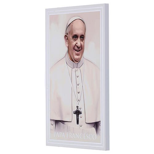 Quadretto Papa Francesco foglia d'argento Valenti 12x15 cm 2