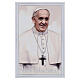 Quadretto Papa Francesco foglia d'argento Valenti 12x15 cm s1