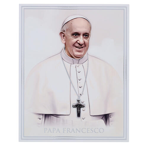 Papst Franziskus – Bild mit silberfarbenen Verzierungen von Valenti Argenti, 25,5 x 20 cm 1