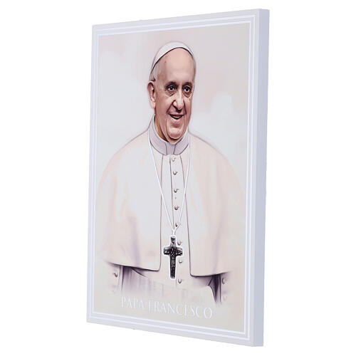 Small picture of Pope Francis with silver leaf details by Valenti, 8x10 in 2