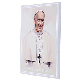 Quadretto Papa Francesco dettagli foglia d'argento Valenti 20x25 cm
