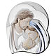 Thilia Sacred Family bas-relief, coloured silver-plated aluminium, 6x4 in s1
