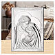 Quadretto Thilia bassorilievo Sacra Famiglia alluminio argentato 15x10 cm s2