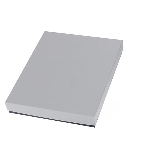 Obrazek „Święta Rodzina” Thilia, płaskorzeźba ze srebrzonego aluminium, kolorowana, 15×15 cm 4