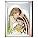 Bas-relief Sainte Famille Thilia en aluminium argenté nuances colorées 30x20 cm s1