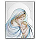 Bas-relief Thilia Vierge à l'Enfant en aluminium argenté coloré 15x10 cm s1