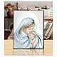 Madonna Baby Jesus relief colored silver aluminum, Thilia 15x10 cm s2