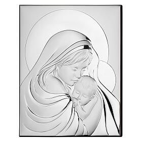Quadretto Thilia bassorilievo raffigurante Maria e Gesù bambino 15x10 cm
