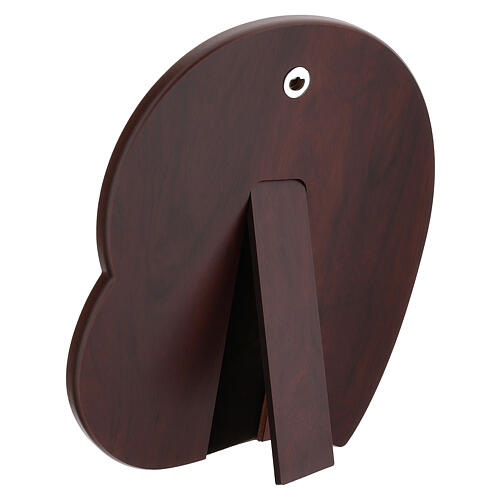 Baixo-relevo Thilia em alumínio prateado Virgem com o Menino detalhes em ouro 30x20 cm 3