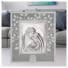 Thilia MDF engraved bas-relief of the Holy Family, 8x8 in