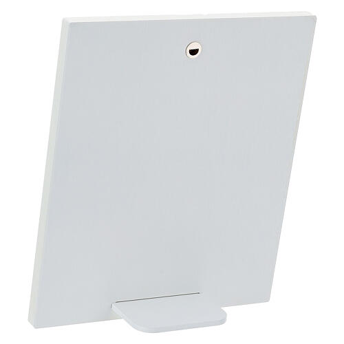 Thilia, Wandbild, florale Verzierungen, Reliefplakette der Heiligen Familie, Aluminium silberfarben mit goldfarbenen Details – 35 × 30 cm 4