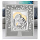 Tableau Thilia Arbre de Vie plaque en aluminium argenté Sainte Famille détails en or 35x30 cm s2