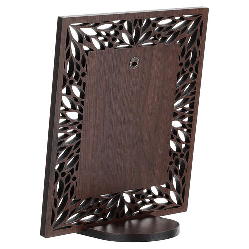 Cuadro Thilia de MDF oscuro perforado bajorrelieve aluminio plateado Sagrada Familia 20x20 cm 3