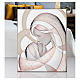 Bassorilievo Thilia Madonna bambin Gesù alluminio argentato rosa oro 30x20 cm s2