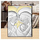 Silver-plated aluminum Thilia bas-relief, Holy Family with golden halo, 12x8 in s2