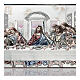 Last Supper bas-relief by Thilia, silver-plated coloured aluminum, 8x20 in s3