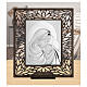 Tableau Thilia en aluminium argenté en bas-relief Vierge à l'Enfant 20x20 cm cadre ajouré s2