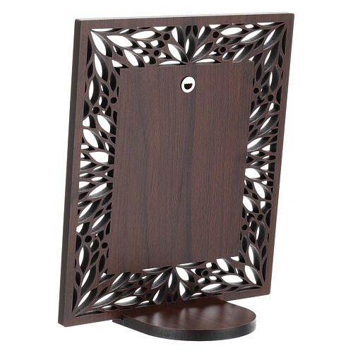 Quadretto Thilia traforato bassorilievo alluminio argentato  Madonna Gesù bambino 20x20 cm 3