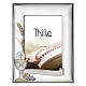 Thilia, Bilderrahmen, Aluminium silberfarben, Kelch mit Hostie, Trauben und Ähre, Erstkommunion – 25 × 20 cm s1