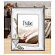 Thilia, Bilderrahmen, Aluminium silberfarben, Kelch mit Hostie, Trauben und Ähre, Erstkommunion – 25 × 20 cm s2
