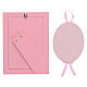 Thilia set: silver frame and cradle medal with pink angel and stars s3