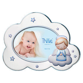 Cornice Thilia nuvola angioletto azzurro stelle 20x30 cm