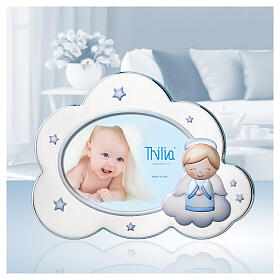 Cornice Thilia nuvola angioletto azzurro stelle 20x30 cm