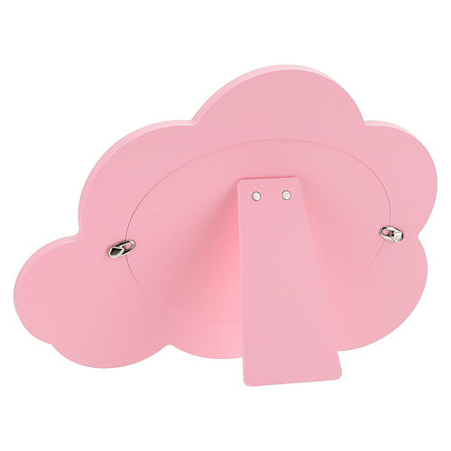 Thilia, Bilderrahmen Wolkenform, Engel in Rosa mit Sternen, Aluminium silberfarben – 20 × 30 cm 3