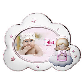 Cornice nuvola Thilia angioletto rosa stelle 20x30 cm