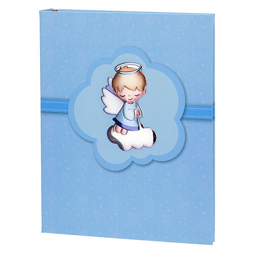 Album Thilia pour photos, petit ange bleu en aluminium argenté 25x20 cm 1