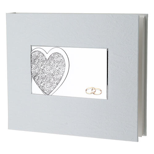 Album fotografico Thilia per matrimonio cuore e fedi 25x30 cm 1