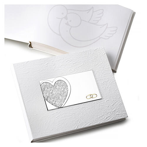 Album fotografico Thilia per matrimonio cuore e fedi 25x30 cm 3
