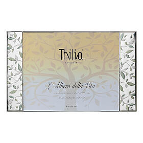 Cadre rectangulaire Thilia Arbre de Vie en aluminium argenté verre 20x30 cm
