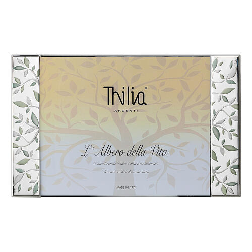 Cornice rettangolare Thilia Albero della Vita alluminio argentato vetro 20x30 cm 1