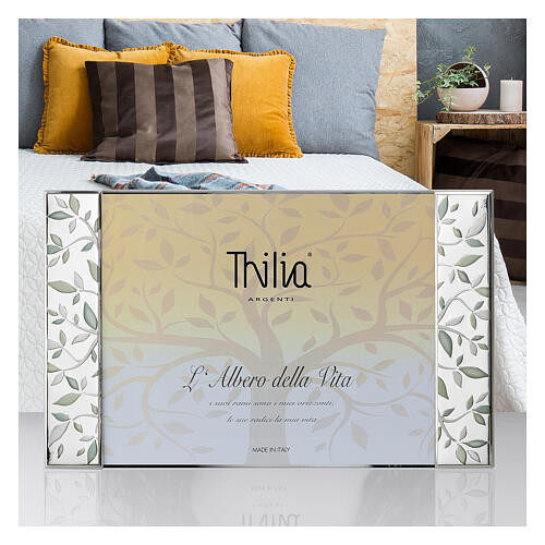Cornice rettangolare Thilia Albero della Vita alluminio argentato vetro 20x30 cm 2