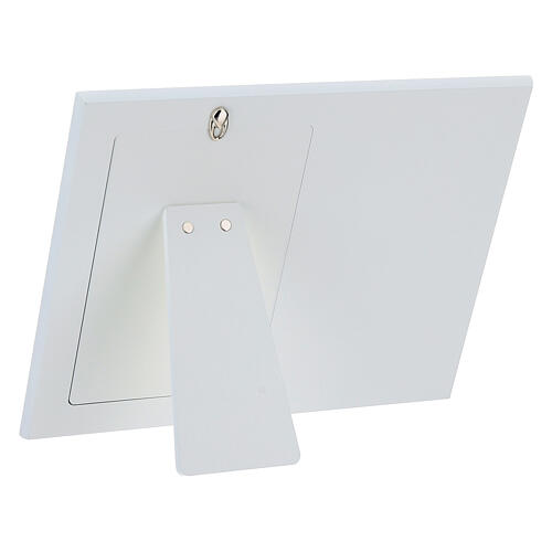 Cornice Thilia  alluminio argentato Albero della Vita foglie verdi foto a lato 20x25 cm 3