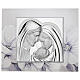 Quadro Thilia in MDF fiori bassorilievo Sacra Famiglia alluminio argentato 40x35 cm s1