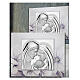 Quadro Thilia in MDF fiori bassorilievo Sacra Famiglia alluminio argentato 40x35 cm s2