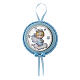Round blue angel medallion by Thilia in silver aluminum s1