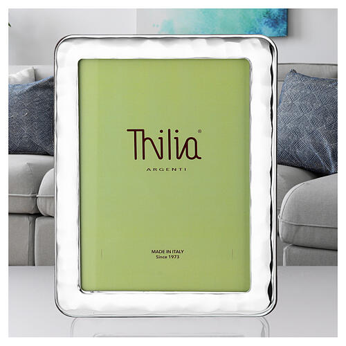 Moldura Thilia em alumínio prateado com efeito martelado 20x15 cm 2