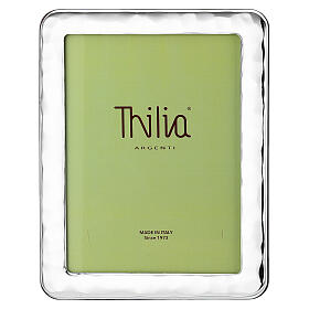 Silver-plated Aluminum Picture Frame with Hammered Effect, Thilia 20x15 cm