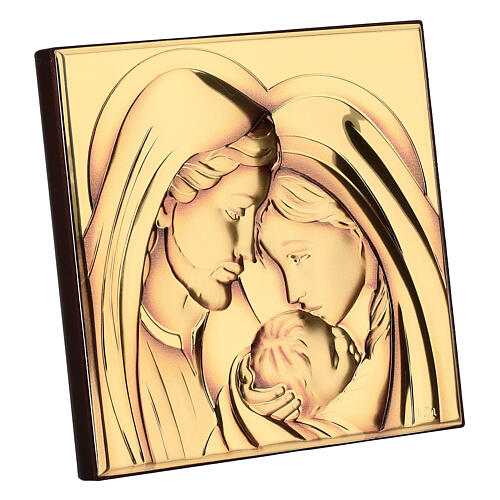 Bas-relief Thilia Sainte Famille 15x15 cm doré 2