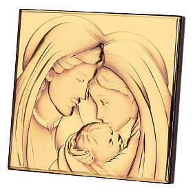Bassorilievo Thilia Sacra Famiglia 15x15 cm dorato